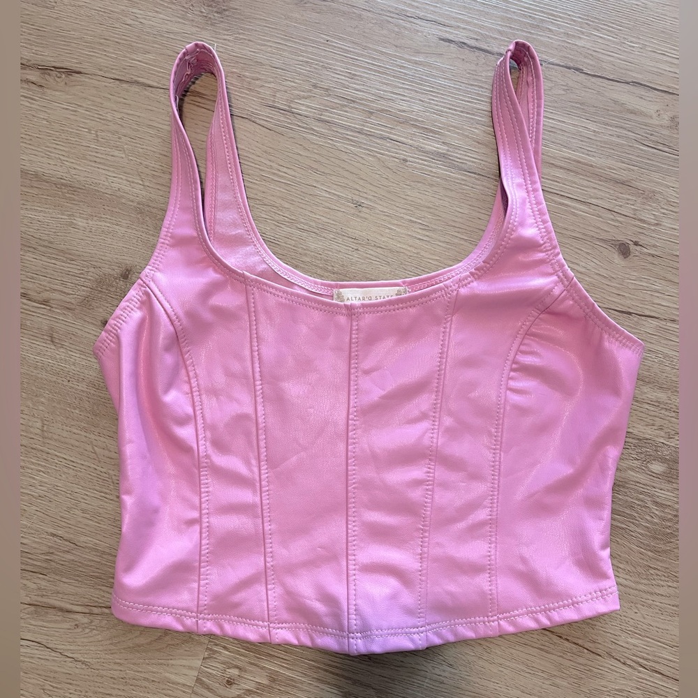Alter’d state bustier tank. Vegan leather. Size XS.